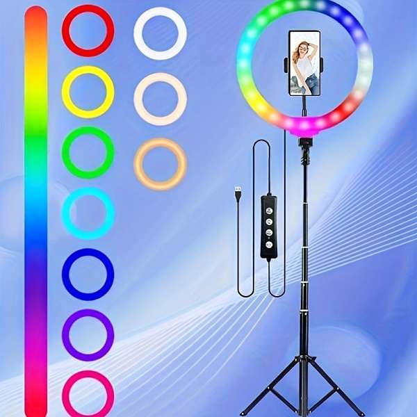 Wolulu AS-32723 13" RGB Soft Ring Light With 2.1m Stand