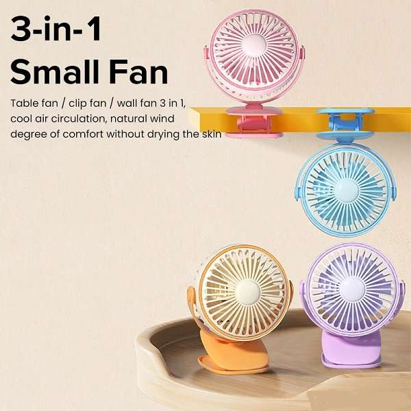 PM-100 Table Clip Rechargeable Mini Fan