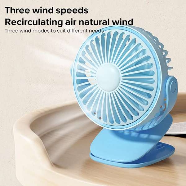 PM-100 Table Clip Rechargeable Mini Fan