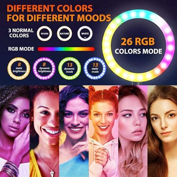 Wolulu AS-32723 13" RGB Soft Ring Light With 2.1m Stand