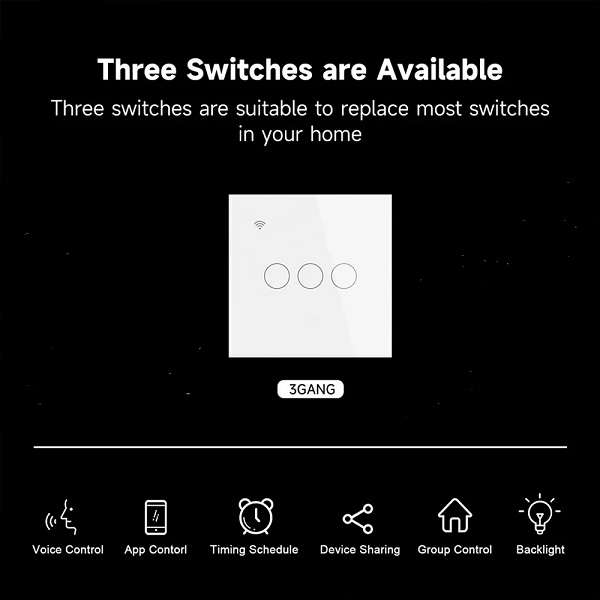 3 Gang Wifi Smart Switch Works With Smart Life App