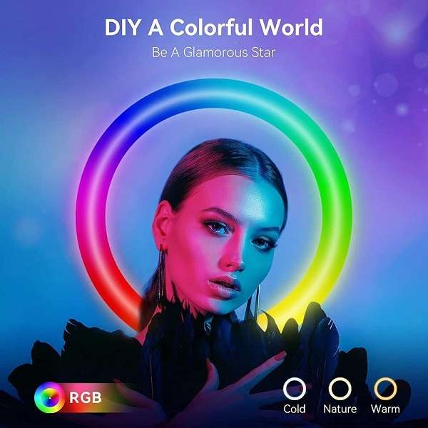 Wolulu AS-32721 10" RGB Soft Ring Light with 2.1m Stand