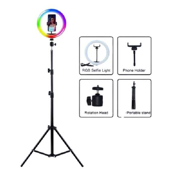 Wolulu AS-32721 10" RGB Soft Ring Light with 2.1m Stand