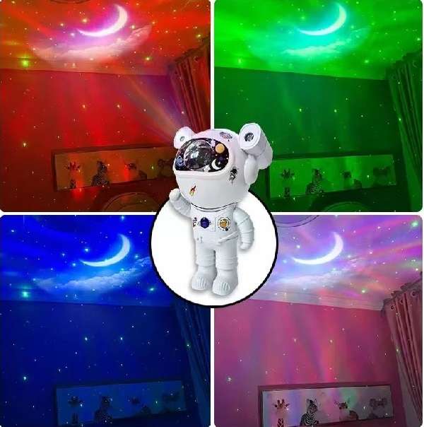 Wolulu AS-51524 360 Degree Astronaut Projector 12 Mode Light with Micro SD Card Slot Bluetooth Sp...