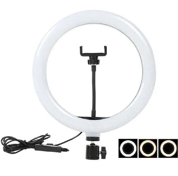 Wolulu AS-32725 10" 3 Mode White LED Ring Light with 2.1m Stand