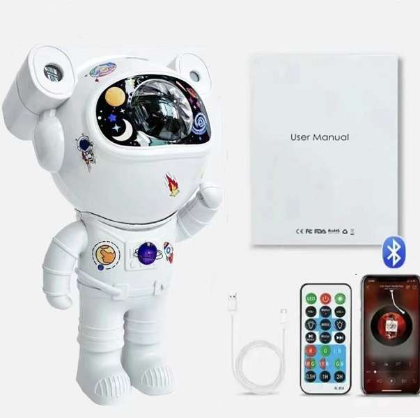 Wolulu AS-51524 360 Degree Astronaut Projector 12 Mode Light with Micro SD Card Slot Bluetooth Sp...