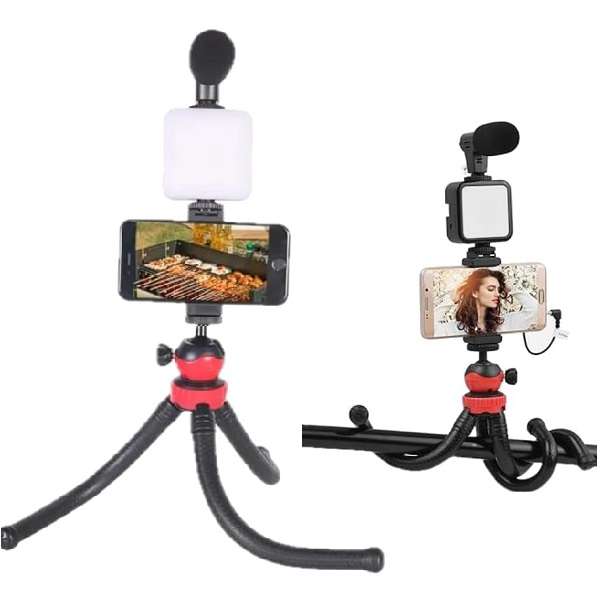 AY-49G Video Making Tripod Fill Light Microphone Kit