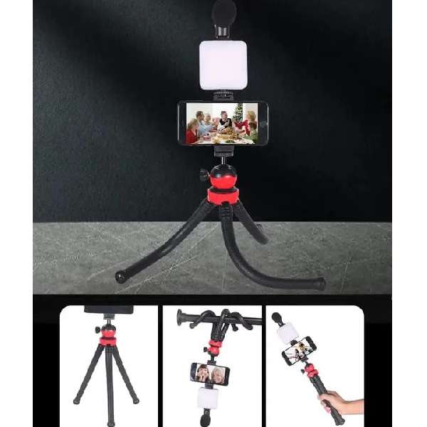 AY-49G Video Making Tripod Fill Light Microphone Kit