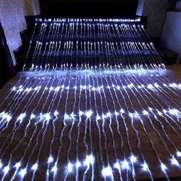 Super Electronics ZYF-127 3m x 2m White Running Waterfall LED Fairy Light