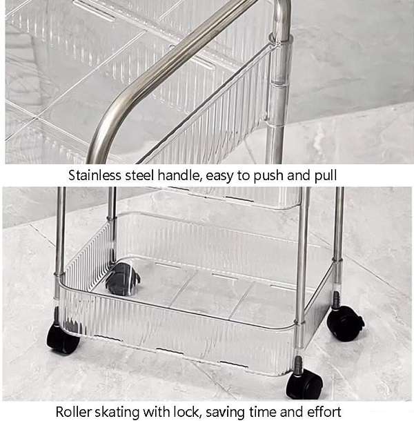 JG20375450 4 Tier Acrylic Trolley 38cm x 27cm x 85cm