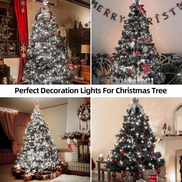 ZYF-D146 9V 100M White LED Black Cable Fairy Light With 8 Combination Setting Mode