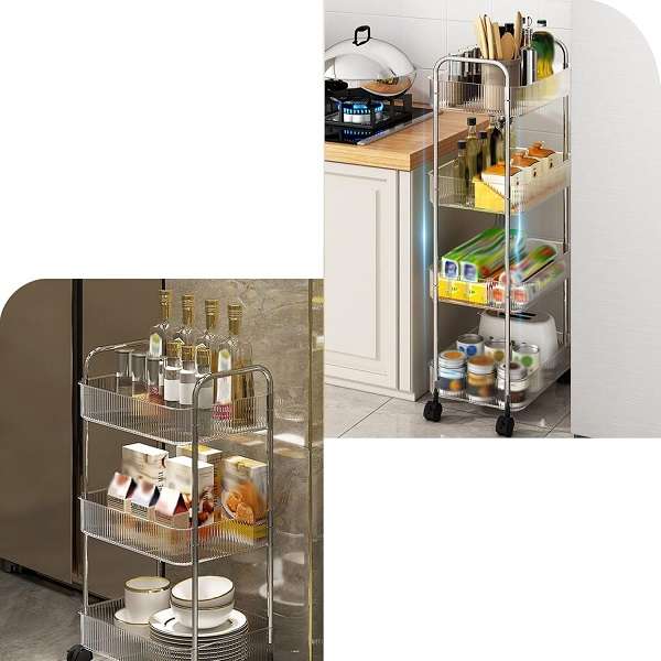 JG20375450 4 Tier Acrylic Trolley 38cm x 27cm x 85cm