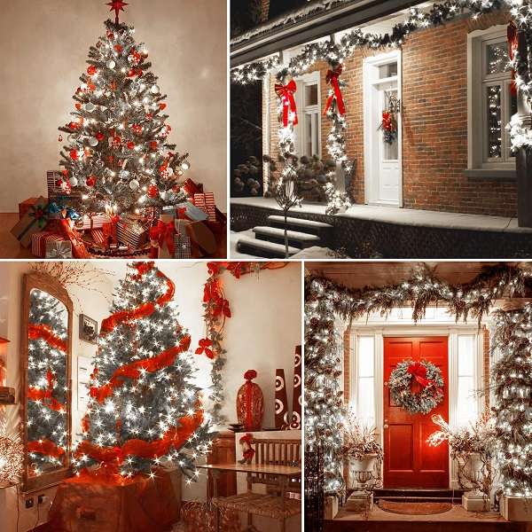 ZYF-D146 9V 100M White LED Black Cable Fairy Light With 8 Combination Setting Mode