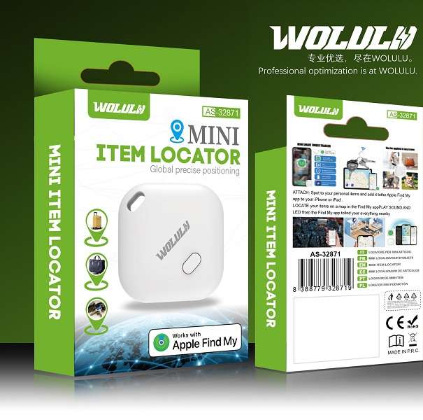 Wolulu AS-32871 Mini Item Locator Tracker GPS Works With Find My