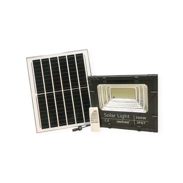 Aerbes AB-T6200 200W 136LED 6500K Solar Powered Flood Light With Remote Control