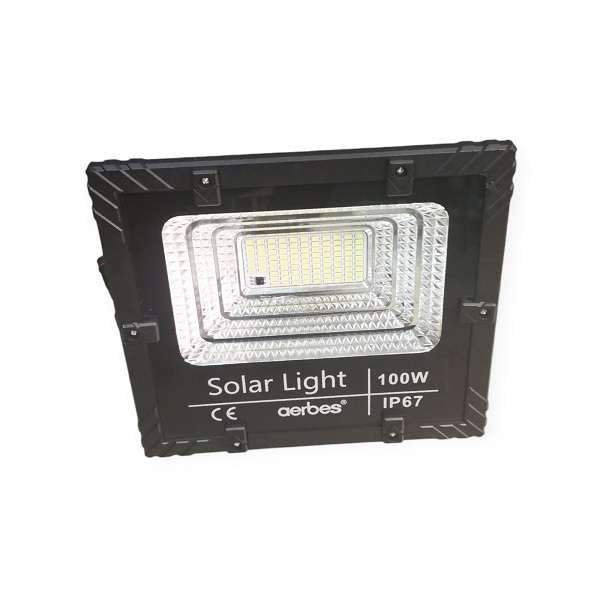 Aerbes AB-T6100 100w 98LED 6500K Solar Powered Flood Light With Remote Control