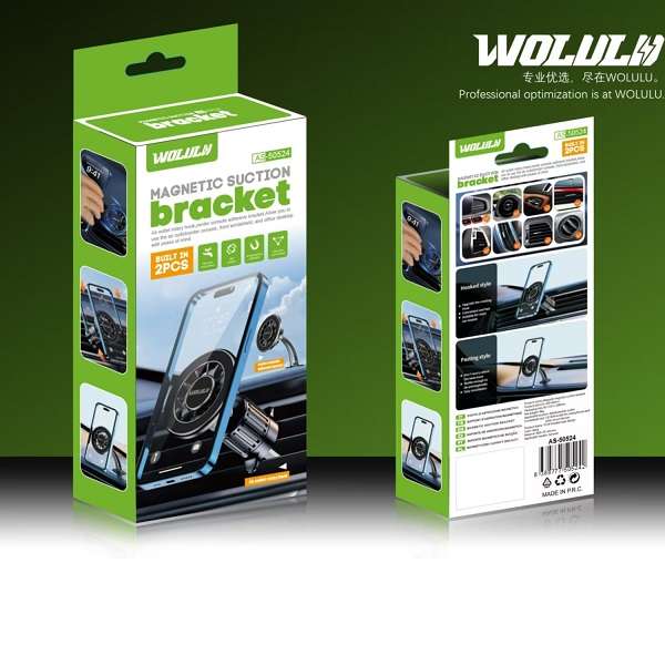 Wolulu AS-50524 Magnetic Suction Cell Phone Car Air Vent or Dashboard Holder