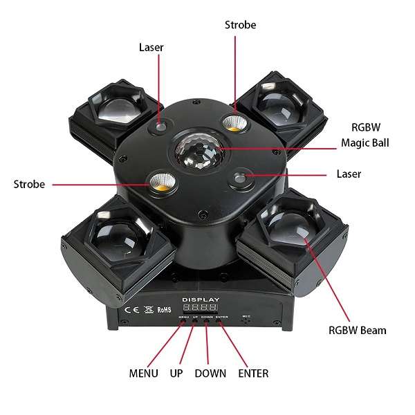 PM-107 Four Moving Head Beam RGB Laser Stage Light