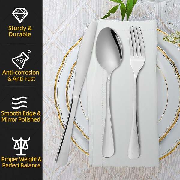 JG20375401 24 Piece Stainless Steel Cutlery Set Flatware Set With Silverware Holder