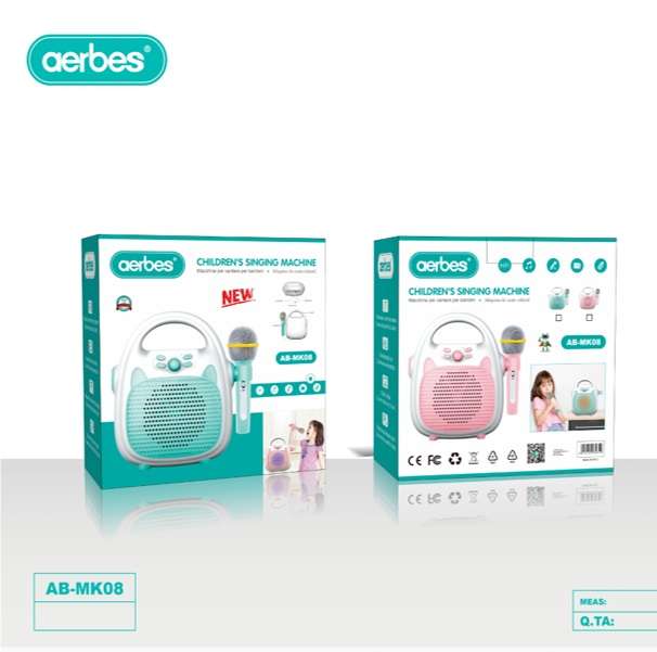 Aerbes AB-MK08 Kids Karaoke Machine Bluetooth Speaker