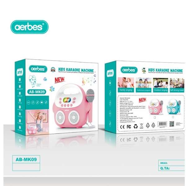 Aerbes AB-MK09 Kids 5W Karaoke Machine Bluetooth Speaker 3000mah Battery