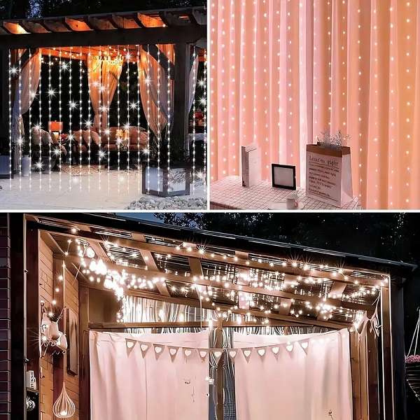 Aerbes AB-CL01-1-White 3x2M Copper Wire Fairy Curtain Light With Remote Control