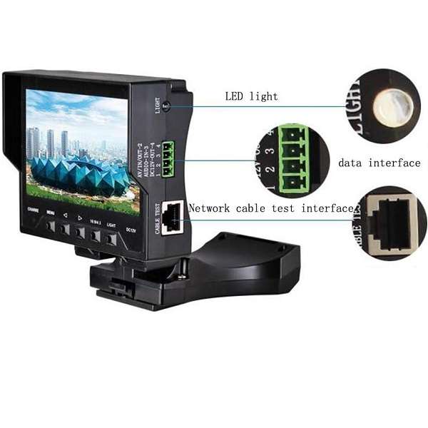 JG20375449 4.3" 12V Portable Audio Video Security CCTV Camera Tester