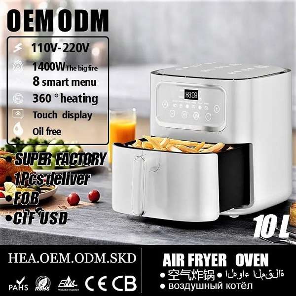JG20375404 10L Silver Crest Air Fryer 2400w With A Touch Display