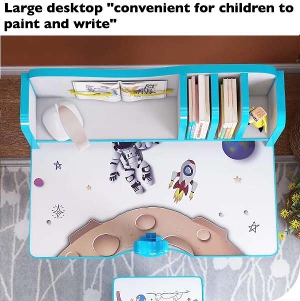 JG20375447 Children's Adjustable Study Desk Home Desktop Combination Ergonomic Children Chairs In...