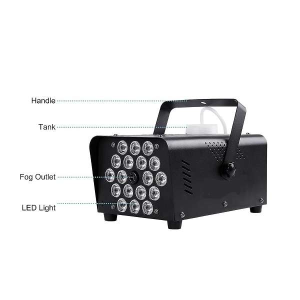 PM-183 LED 600w Smoke Fogger With 18 LED Stage, And Two Remote Control