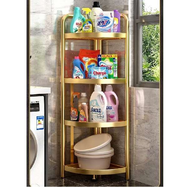 JG20375391 4 Tier Folding Corner Shelf With Triangle Storage Rack And 119cm Height