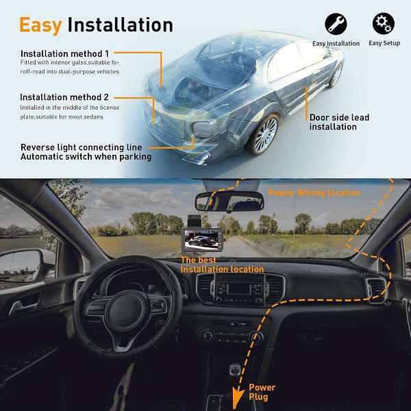 A4P 4" Screen Wifi Dashboard Camera