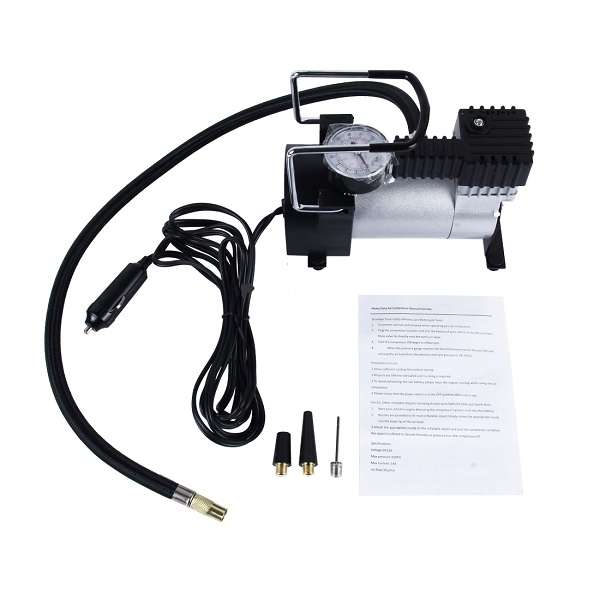 XF00101 DC 12V 12A Heavy Duty Air Compressor With Pressure Gauge And Three Nozzle Adapters 965KPA