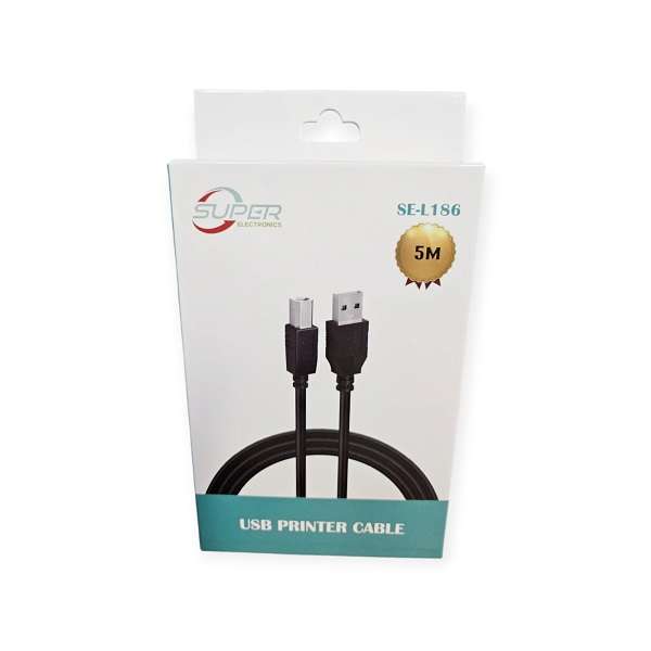 Super Electronics SE-L186 5m USB Printer Cable