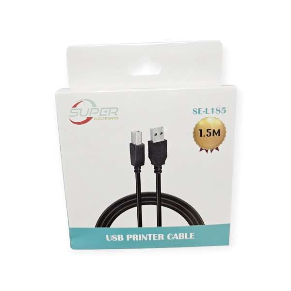Super Electronics SE-L185 1.5m USB Printer Cable