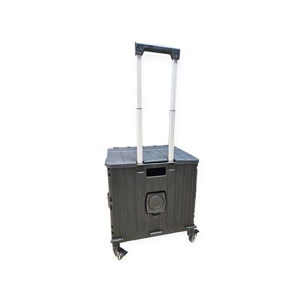 JG20375290 Collapsible Plastic Shopping Trolley Bag With Bottle Holder 44cm x 38cm x38cm