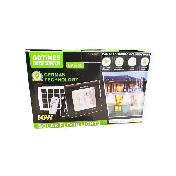 GDTimes GD755 50W Solar Powered Flood Light With Remote Control