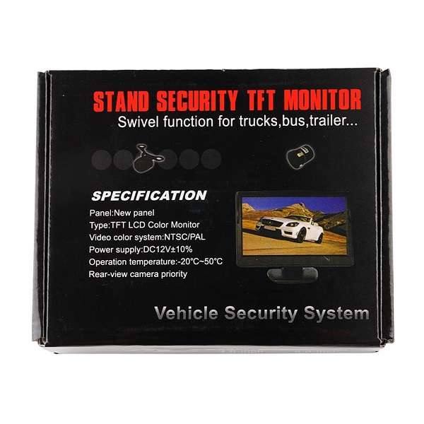4.3 Inch TFT LCD Screen For Vehicle Screen Car 2-Channel Video Input Rear View Camera