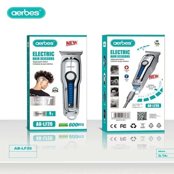 Aerbes AB-LF26 600mah Type C Rechargeable Hair Trimmer