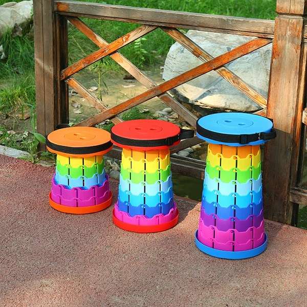 JG20375385 Portable Telescopic Stool, Collapsible And Retractable Folding Lightweight Chair