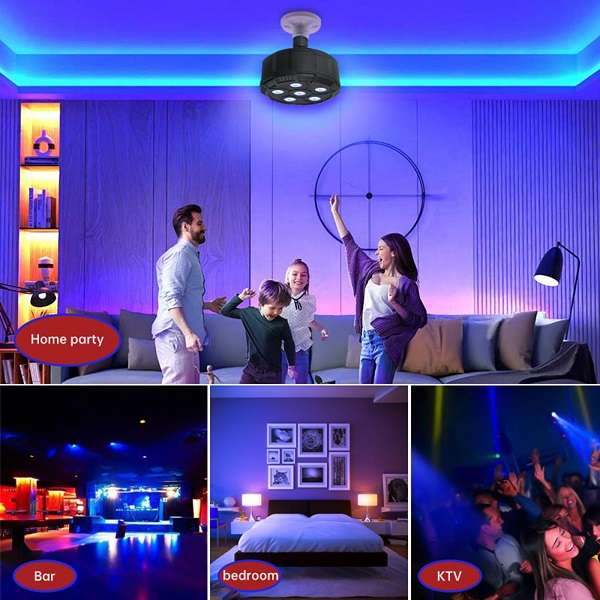 Aerbes AB-WT03 6 RGB LED E27 Mini Stage Light With Remote Control 6W