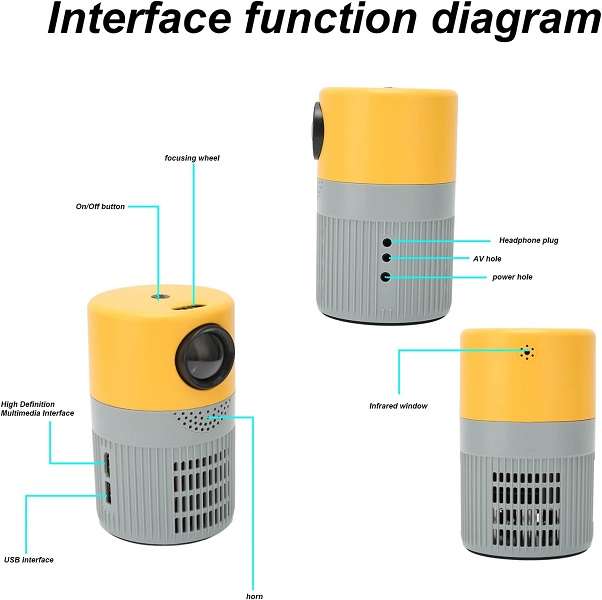 YT400 Mini LED Projector With Remote Control