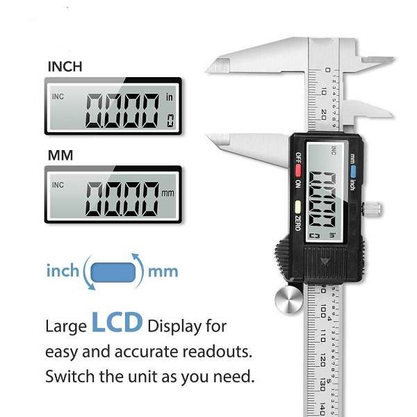 JG20375459 Digital Vernier Caliper LCD Display With Extra Battery