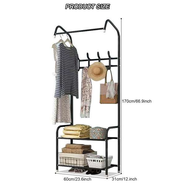 JG20375331 Coat Hanger With Two-Tiered Shelf