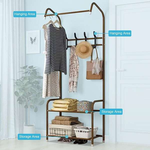JG20375331 Coat Hanger With Two-Tiered Shelf