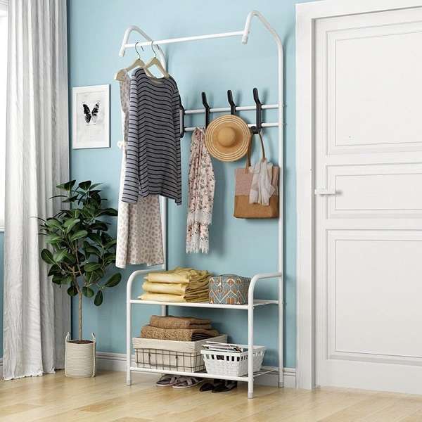 JG20375331 Coat Hanger With Two-Tiered Shelf