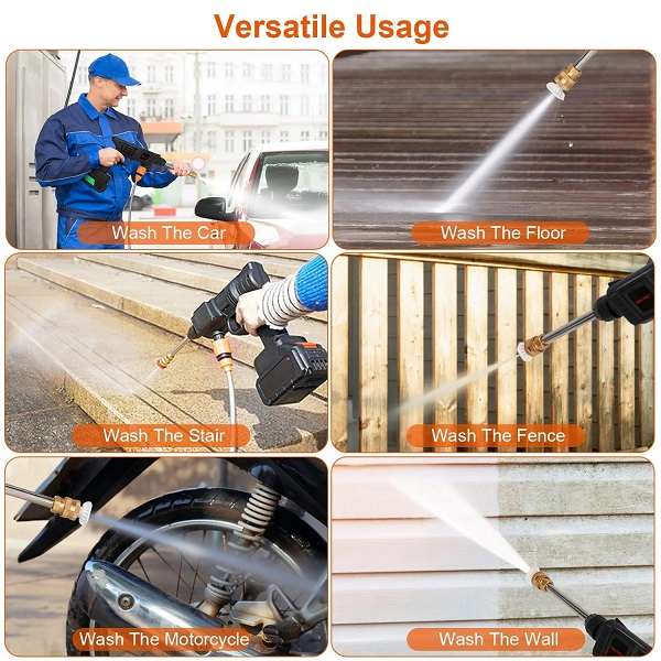 Rechargeable High-Pressure 48V Car Washing Machine Gun Set With 2 48V Lithium Batteries