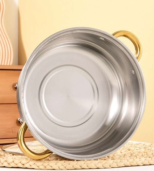 10 Piece Stainless Steel Pot Set With Gold Handle