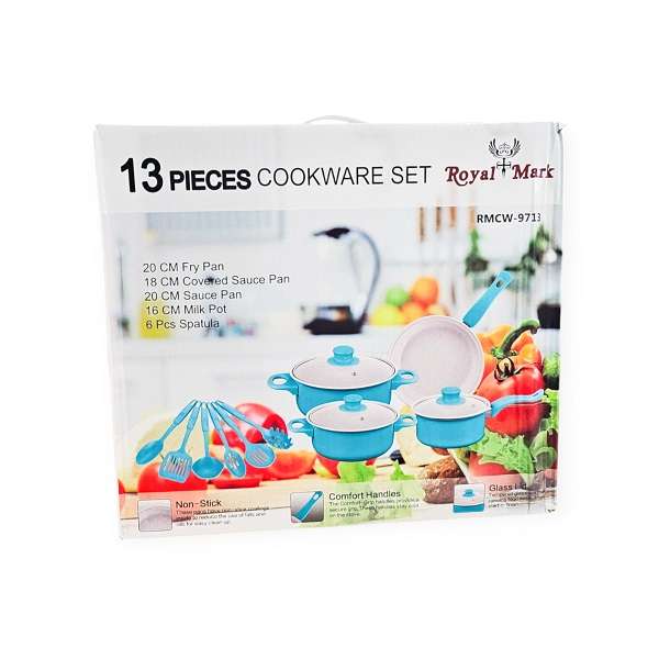 Royal Mark 9713 13 Piece Non Stick Pots, Pans And Utensil Set