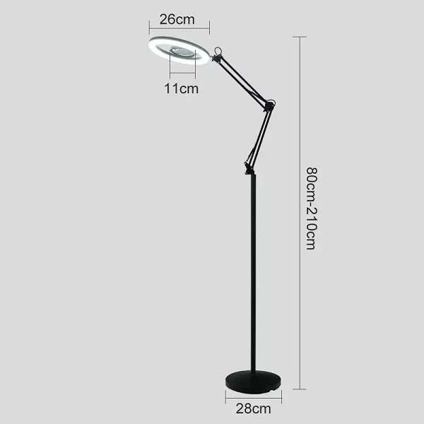JG20375390 3 Level Adjustable Long Arm LED Light  Magnifying Glass With 2 Lighting Mode